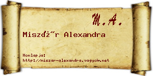 Miszár Alexandra névjegykártya